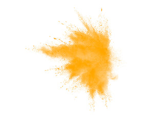 Yellow explosion brush. Yellow watercolor explosion isolated on white background
