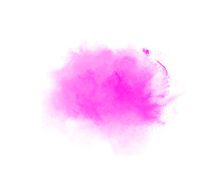 Beautiful pink watercolor splash isolated on white background. Pink watercolor brush