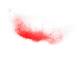 Red explosion brush. Watercolor splash in motion