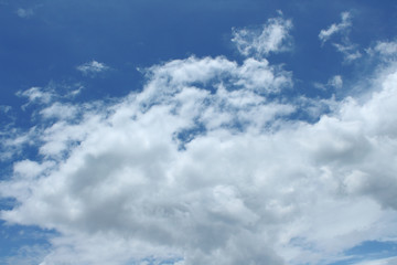 white clouds and beautiful blue sky background