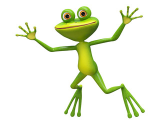 3D Illustration of a Jumping Frog
