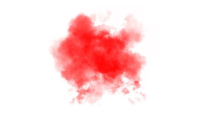 Red watercolor splash. Abstract isolated red brush