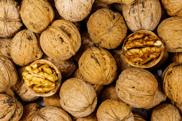 Background of the whole walnuts