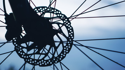 bicycle wheel on white background