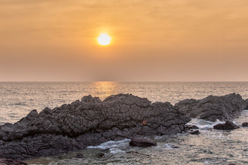 Sunset on the Goa beach, India