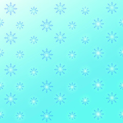 Delicate blue Christmas texture with snowflakes, vector