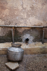 Concept showing water shortage with dry tap, Pune, India