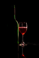 Wine glass and bottle sillouette, Pune, Maharashtra, India