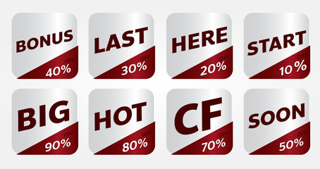 red banner promotion tag design for marketing	