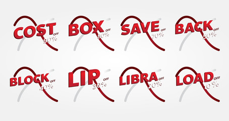 red banner promotion tag design for marketing	