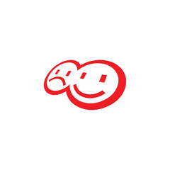 happy and sad face logo