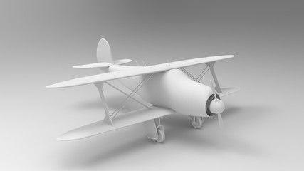 3d rendering of a bi plane isolated in white background