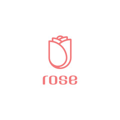 rose flower line art logo