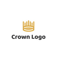 golden crown line art logo