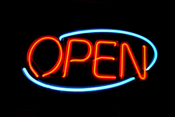 neon open sign