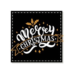 Merry Christmas. Hand drawn lettering. Best for Christmas / New Year greeting cards, invitation templates, posters, banners. Vector illustration