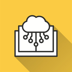 Cloud technology icon for graphic and web design.