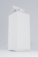 Blank milk box. Retail package mockup. 3d rendering.