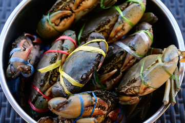 Mud crab prepare to sell in the market
