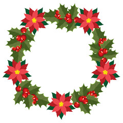 Christmas wreath. Retro abstract banner with Golden Christmas for decorative design with various traditional Christmas accessories, Vector elegant pattern. Happy new year decorations.