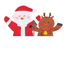 お笑いコンビ　サンタ&トナカイ　上半身