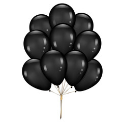 Shiny Balloons Bunch Set Isolated on White Background. Vector illustration. Elements for Black Friday Sale Poster