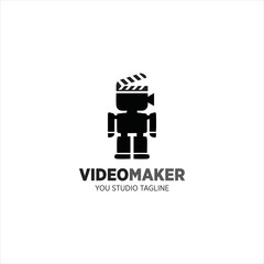 Video Maker Logo design robot modern