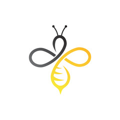 infinity and bee logo template, hardworking logo symbol, unlimited symbol logo