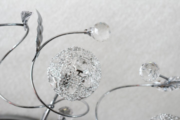 Fototapeta na wymiar chandelier elements silver balls with crystal