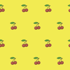 Wrapping paper - Seamless pattern of cherry and berry for vector graphic design
