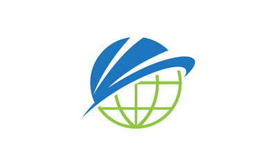 Travel Flight Logo World Globe vector