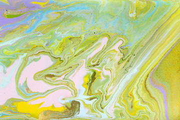 Green and pink pastel marble pattern. Stone ripple texture.