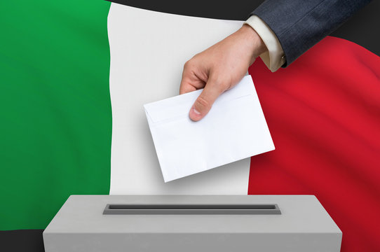 Election in Italy - voting at the ballot box