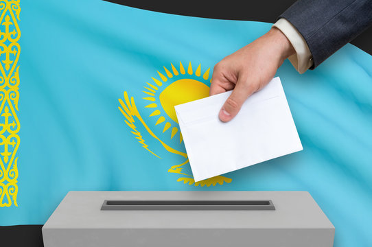 Election in Kazakhstan - voting at the ballot box