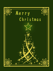 クリスマス　クリスマスフレーム　雪の結晶　ツリー　雪片　クリスマス背景