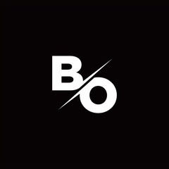 BO Logo Letter Monogram Slash with Modern logo designs template
