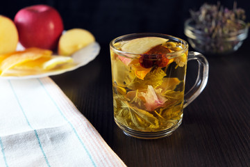 herbal or phyto tea from flowers, berries and medicinal herbs without caffeine.
