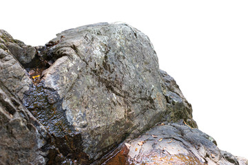 stone Rock cliff isolated on white background.