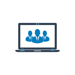 Online Business Team Icon. Flat style vector EPS.