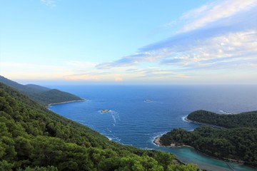 Fototapeta na wymiar stunning panoramic view from the Monteokuc viewpoint on Mljet Island in Croatia