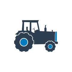 Farming Tractor Icon. Flat Style vector EPS.