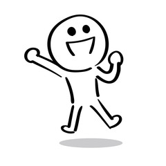 ジャンプして喜ぶ人