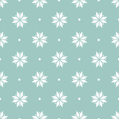Naklejka na ściany i meble winter minimalist geometric seamless pattern with snowflakes. Ethnic folk motif. Winter holiday design