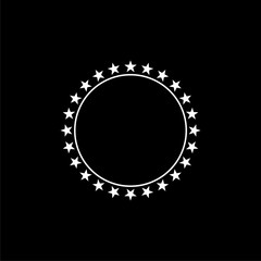Star in circle icon on black background