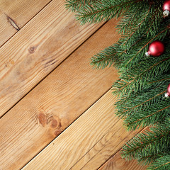 Fototapeta na wymiar Christmas composition of free space for your decoration. Flat lay, copy space, top view