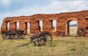 Fototapeta na wymiar Inside the Ruins at Fort Union National Monument