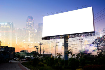 billboard blank for outdoor advertising poster or blank billboard for advertisement. - obrazy, fototapety, plakaty