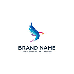 bird design logo in full color vector style template