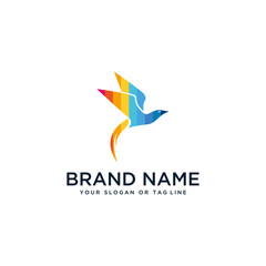 bird design logo in full color vector style template