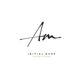 A M AM Beauty vector initial logo, handwriting logo of initial signature, wedding, fashion, jewerly, boutique, floral and botanical with creative template for any company or business.